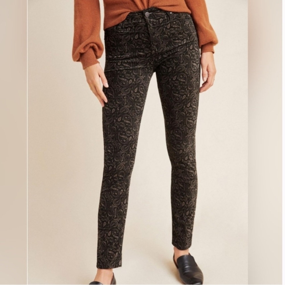 Anthropologie Ag Adriano Goldschmied | Women’s brown velvet paisley pants sz 25P